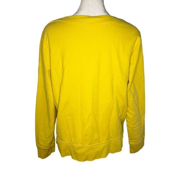 GAP Women’s Medium Crewneck Pullover Sweatshirt Yellow Large Logo - Picture 5 of 6